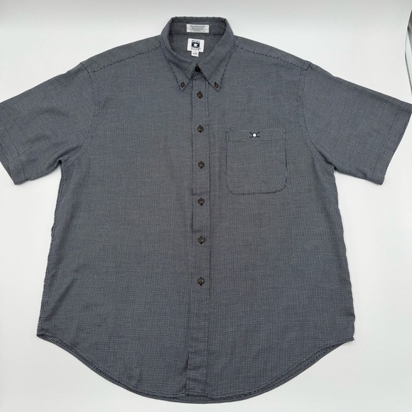 Hunt Club Men’s Navy White Basketweave Casual Button Down Golf Shirt Large - Picture 11 of 12